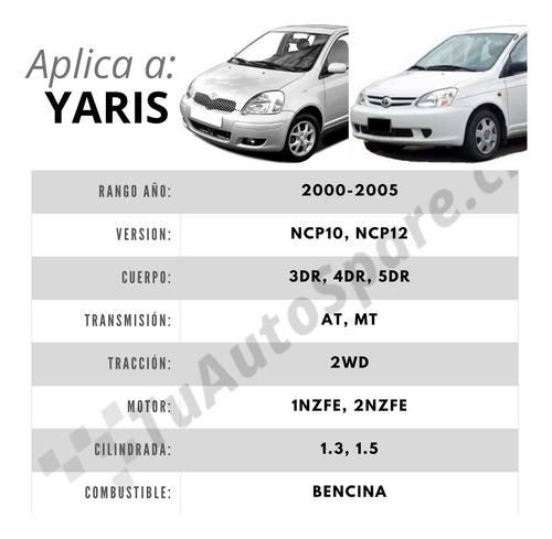 Amortiguador Trasero Toyota Yaris 2000-2005. Par (2)