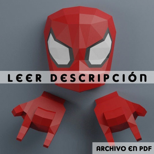 Papercraft Para Armar Spiderman Cabeza Y Manos Pared 