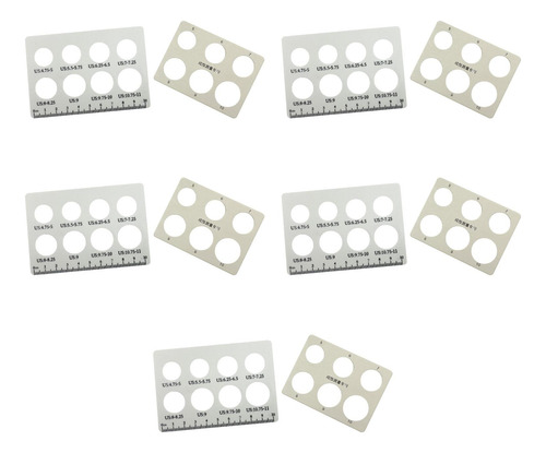 10 Piezas De Tarjetas Medidoras De Tamaño De Anillo,