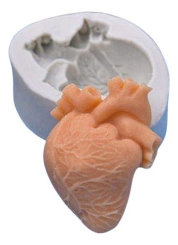 Molde Silicón, Corazón Órgano Humano, Vela, Jabón Fondant