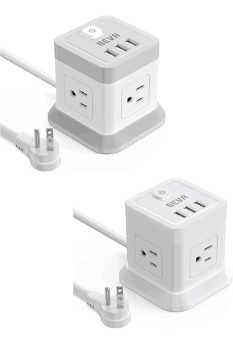Regleta De Alimentación Con 4 Tomas Y 3 Puertos Usb, Enchufe
