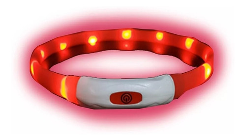 Collar Para Perro Luminoso Luz Led Carga Usb Talla L 65cm