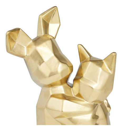 Escultura Cubista De Perro De Porcelana En Oro 20 X 13 X 28