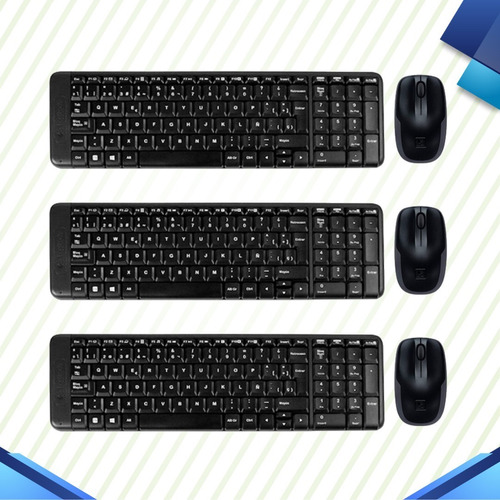 Paq De 3 Kit De Teclado Y Mouse Logitech Mk220 Inalámbricos