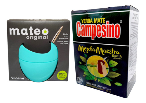 Kit Mate De Silicón Mateo Con 250 G De Yerba Mate Campesino