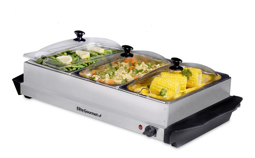 Bufetera Eléctrica 3 Divisiones Bandeja Acero Inox Elite