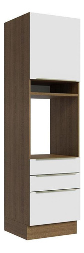 Torre Quente Madesa Lux 60 Cm 1 Porta 3 Gavetas Rbv Cor Rustic/Branco Veludo