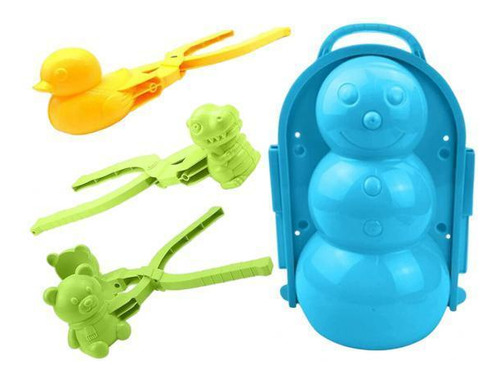 2 X 4pcs / Set Snowball Maker Clip Winter 3d Penguin Snowman