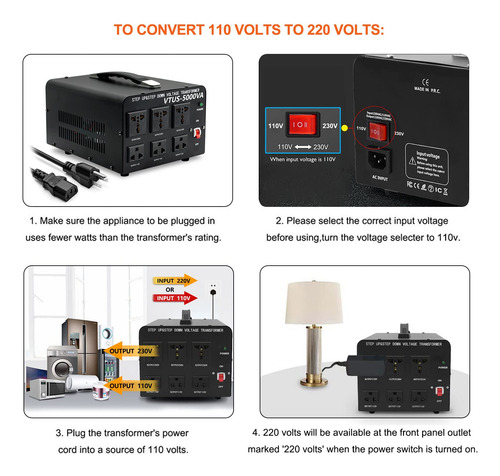 Convertidor De Voltaje De 5000 W, 110 V, 120 V, To220 V...