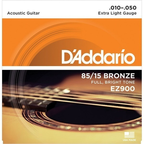 Imagen 1 de 6 de Encordado Cuerdas Guitarra Acústica 010 Ez900 Daddario .10