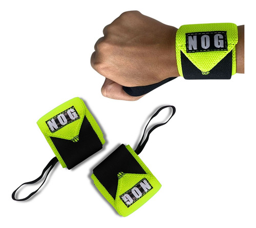 Munhequeira Nogue Neon Verde Crossfit Pullup Powerlifting