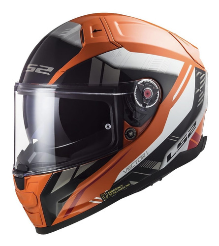 Casco Para Moto Ls2 Ff811 Vector Ii Stylus Naranja/ Negro