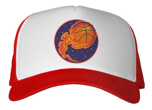 Gorra Pelota De Basquet En El Espacio En Fuego