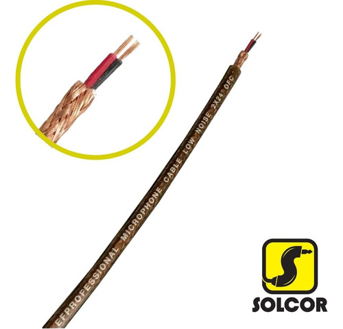 Rollo Cable Para Micrófono 2x24 Awg Libre De Oxigeno Solcor