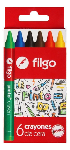 Crayones De Cera Filgo Pinto X 6 Colores Color Multicolor
