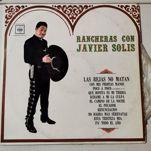 Disco Lp: Javier Solis- Rancheras,n