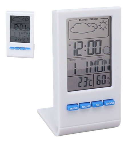 Higrómetro Digital Blanco Blanco Con Pantalla Lcd, Termómetr