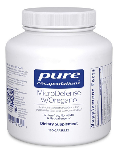 Microdefense Con Orégano Pure Encapsulations 180 Cápsulas