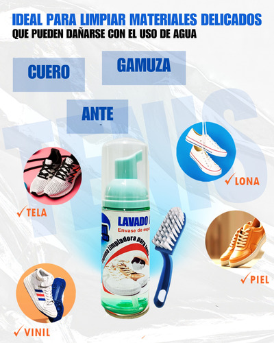 6 Pzas 60ml Espuma Limpiador En Seco Para Tenis De Bolsillo