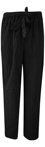 Pantalones De Mujer De Moda De Lino De Color Sólido Con Faja