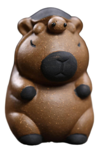 Capybara Mini Estatua Escultura Animal Té Marrón Oscuro