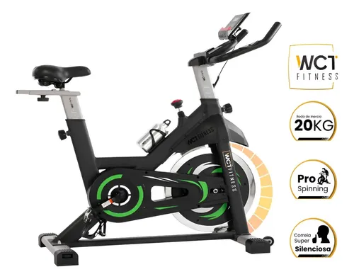 Bicicleta Ergonômica Spinning 20kg Roda Inércia Wct Fitness Preto