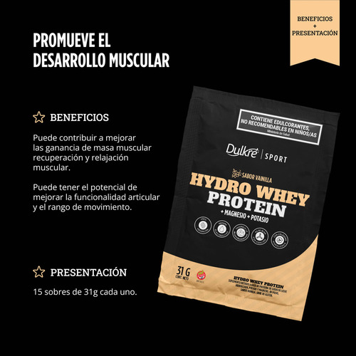 Proteina Hidrolizada De Suero De Leche / Dulkre Sport Sabor Vainilla