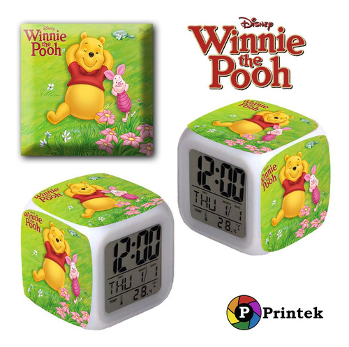 Reloj Despertador Iluminado Winnie The Poo - Varios Diseños 