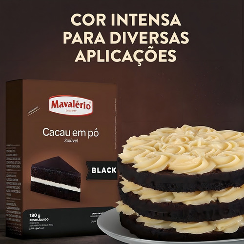 Cacau Em Pó Solúvel Black Mavalério 180g