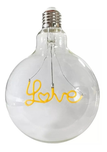 Bombillo Filamento Led Globo Love 4w 2500 K Evergreen