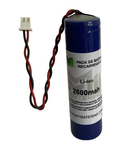 3.7v 2600mah Li-ion 18650 Bateria Com Cabo