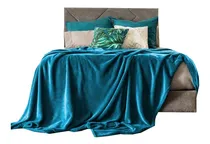 Comprar Suave Cobija\u002Ffelpa Frazada Turquesa Queen Size Cobija Polar