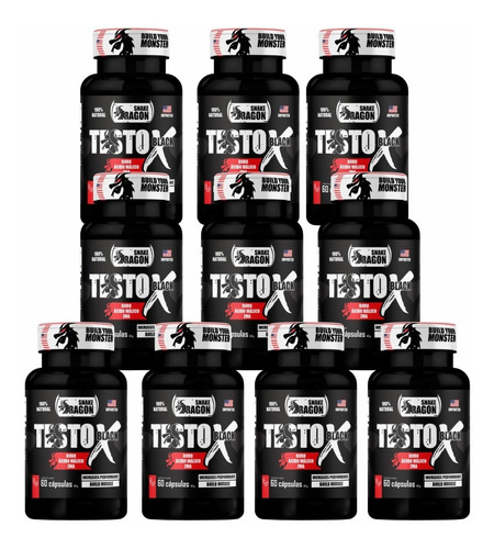 Combo 10x Testo X Black 60 Cápsulas Melhor Preço