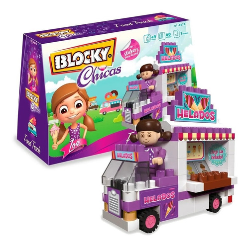 Blocky Chicas Food Truck Camion Helado 65 Piezas