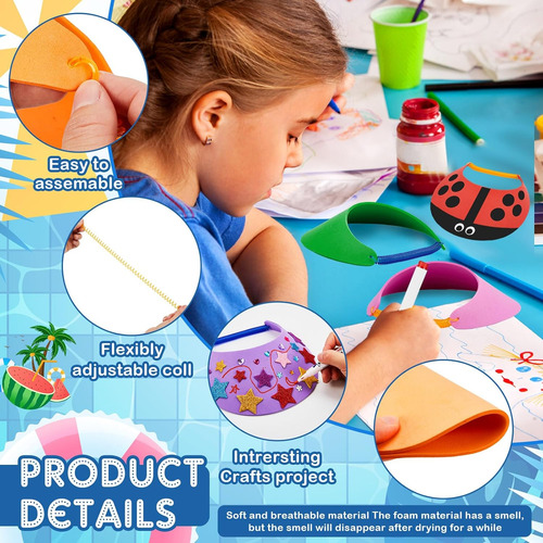Outus Viseras De Espuma Diy Para Niños Con Pegatinas De Vera