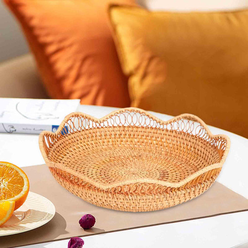 I Cesta De Frutas De Ratán, Bandeja De Frutas Tejida A