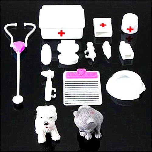 Comerbiting 14pcs Set Mini Dollhouse Miniatures Kids Doctor