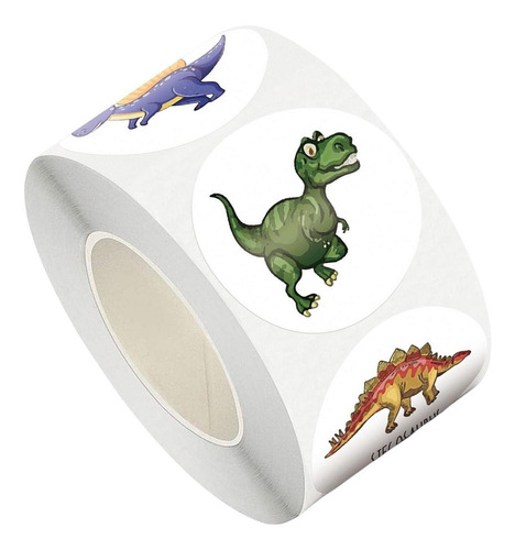 500 Count / Roll Dinosaur Stickers Calcomanías 3,8 Cm