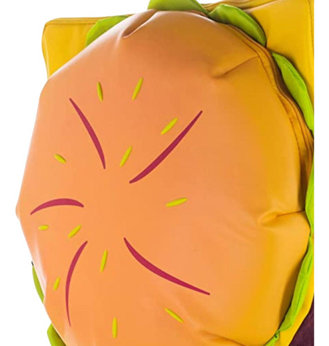 Mochila Cheeseburger Fashion Tote Zipper Pouch Uso Diário