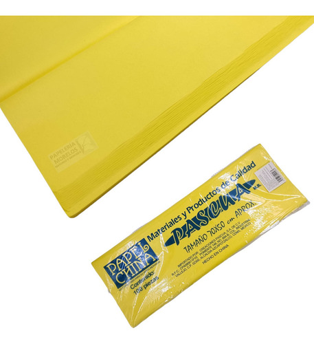 Papel China Paquete De Un Solo Color 100 Piezas Pascua Color Amarillo canario