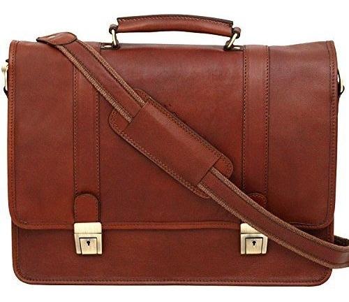Maletín -   Leather Top Handle Soft Leather Brief 