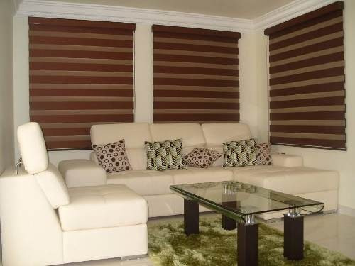 Imagen 2 de 5 de Cortinas Roller Duo Rustic Capuccino Flexalum