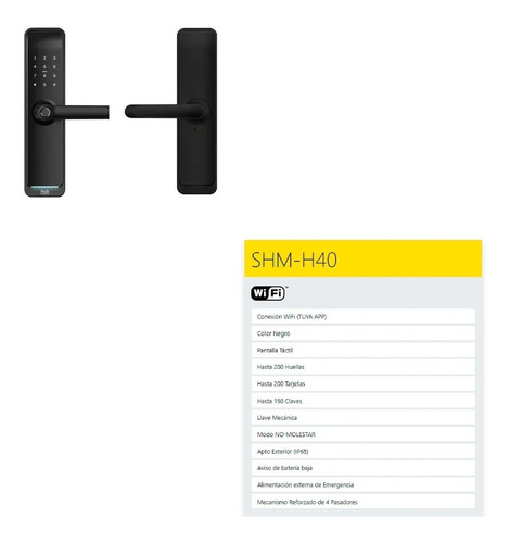 Cerradura H-40 Digital Ihub Huella Wifi Negra Gtia Samsung