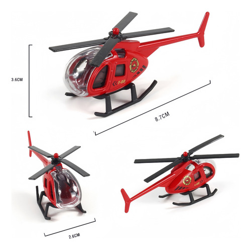 Juguetes Educativos Modelo Helicóptero De Aleación De 4 Piez