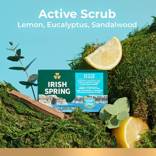 Jabones Irish Spring Active Scrub 12hr Desodorante Bacteria