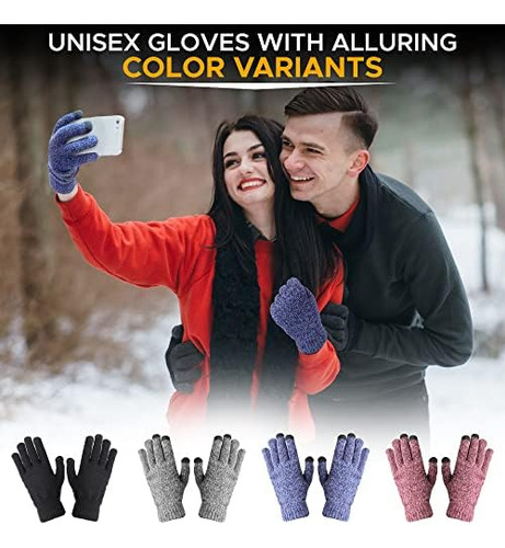 Guante Econour Para Invierno | 4 Pares De Guantes De Nieve |