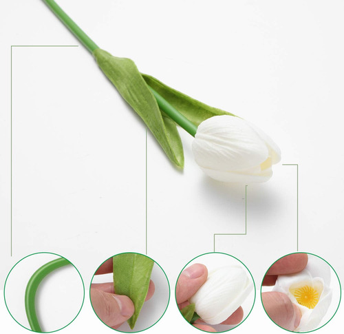 Ramo De Tulipanes Artificiales De Tacto Real Para El Hogar,