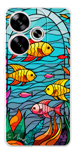 Funda Para Xiaomi Para Mujer Peces Vitral Con Tu Nombre