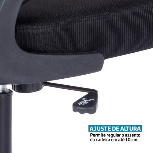 Cadeira Escritório Comfort Plus Ergonômica Sistema Relax Base Giratória Altura Ajustável Rodas Anti Risco Bme1 Belmóveis