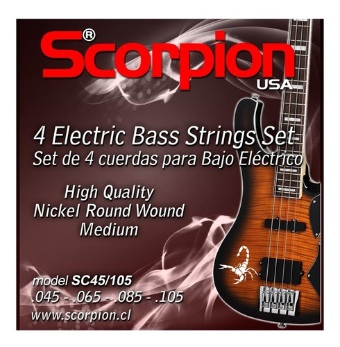 Set De Cuerdas Para Bajo Electrico Scorpion